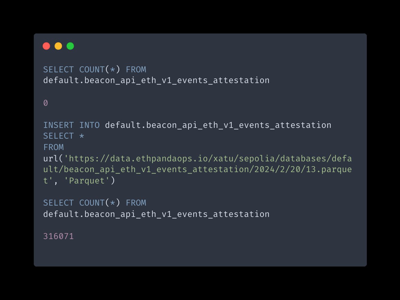 Inserting directly in to Clickhouse